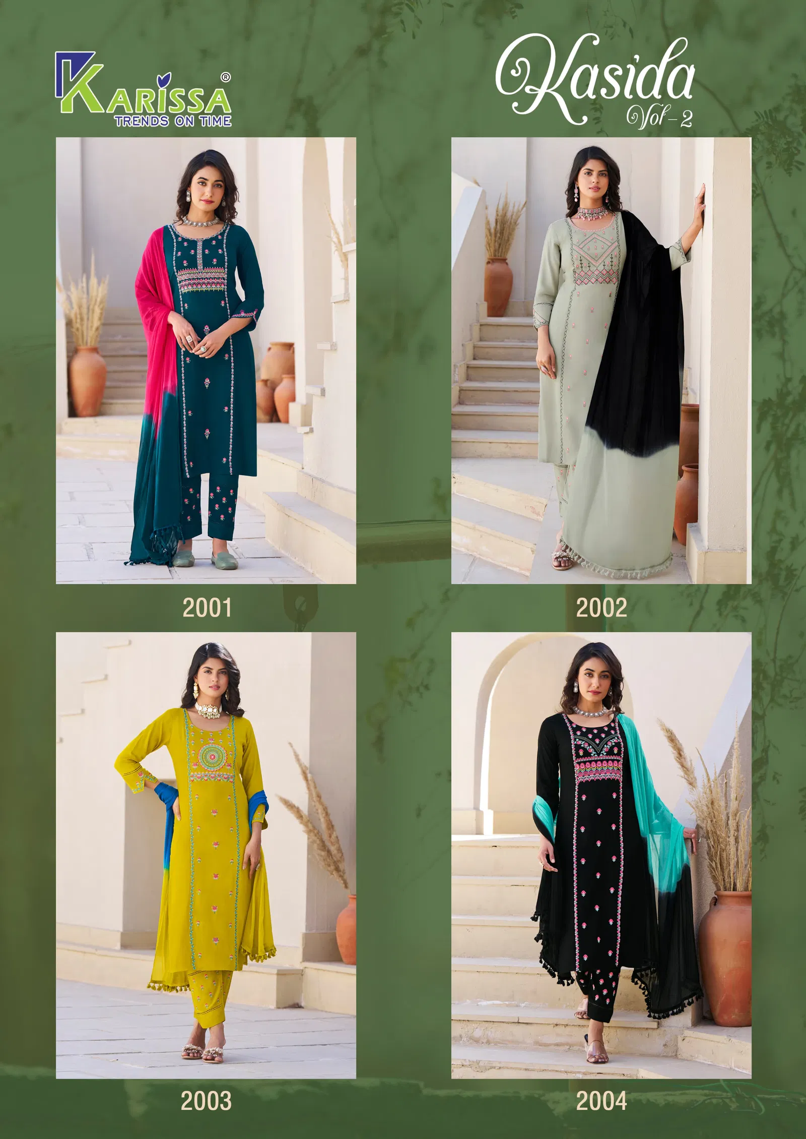 Kasida Vol 2 By Karissa Rayon Printed Kurti With Bottom Dupatta Orders In India